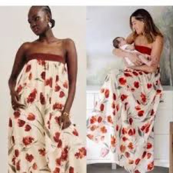 Reformation Maribelle Strapless Cream Chiffon Fabric - Picture 3 of 13